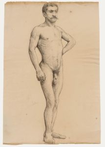 Early 20th Century Graphite Drawing - Male Nude Study II
