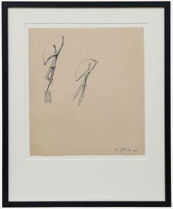 Ursula Hanke-Förster (1924-2013) - 1961 Pen and Ink Drawing, Ribbon Dancer