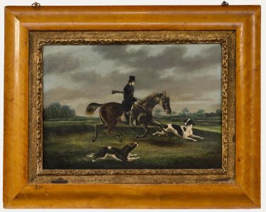 Fine Framed 1850 Oil - The Hunt