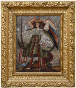 Cuzco School 19th Century Oil - Ángel Arcabucero