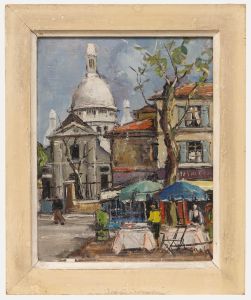 Paul Feron - Framed Mid 20th Century Oil, Une Vue de la Basilique du Sacre-Coeur
