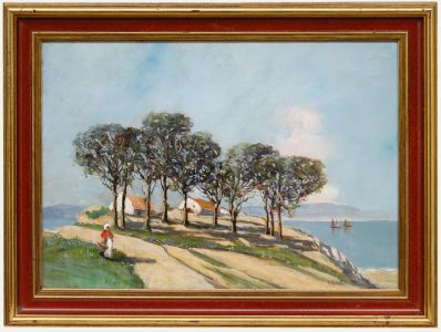 William Renison (1866-1940) - Framed Oil, Cottages by the Coast