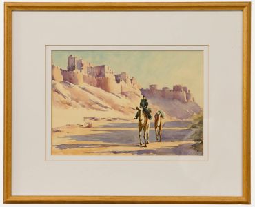 Clive Wilson (b. 1946) - Framed 20th Century Watercolour, Off to Work, Jaisalmer