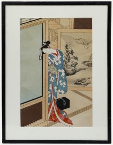 Kokan Shiba (1747-1818) - Framed Japanese Woodblock, A Beauty