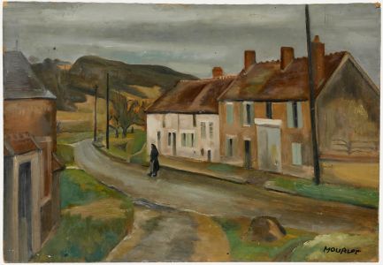 Maurice Mourlot (1906-1983) - Mid 20th Century Oil, A Stroll Through the Village