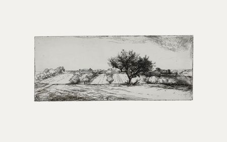 Jean-Pierre Cornet (b.1925) - Mid 20th Century Etching, View of the Fields