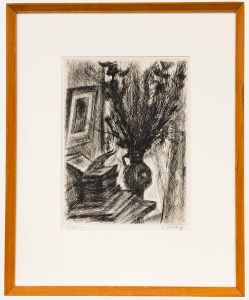 Simon Goldberg (1913-1985) - Framed 20th Century Etching, Bouquet and Books