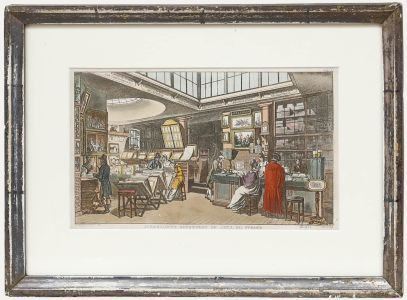 Framed Early 19th Century Aquatint - Ackermann's Repository of Arts, 101 Strand