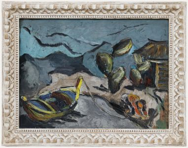 Mid 20th Century Oil - Tethering the Boat