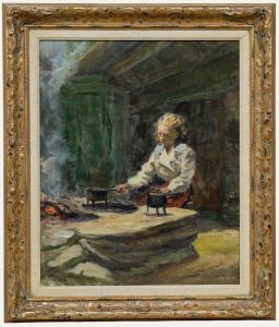 1947 Oil - Woman at Stove