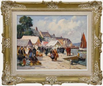 Eugene Demester (1914-1984) - Mid 20th Century Oil, Loctudy, France