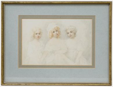 William Redmore Bigg (1755-1828) - 1810 Watercolour, Three Girls