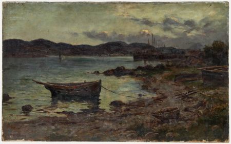 Alexander Lawson (act.1890-1903) - Late 19th Century Oil, Estuary at Dusk