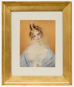 Attrib. Elizabeth Walker (1800-1876) - Watercolour, Portrait of a Regency Lady