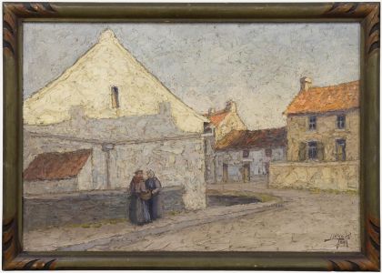 Jacques Lemaire (b.1917) - Mid 20th Century Oil, Conversation in the Street