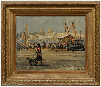 Urs Heinrich Otto Waser (1913-2008) - Framed Oil, At the Ferry Crossing