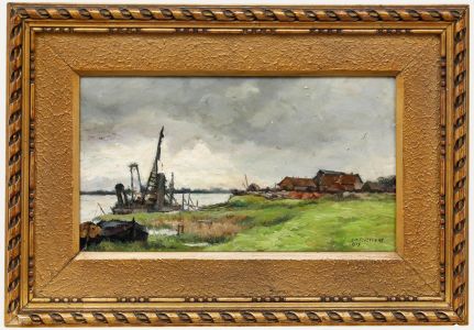 Karel Martin Claessens (1864-1938) - 1919 Oil, A Break in the Clouds