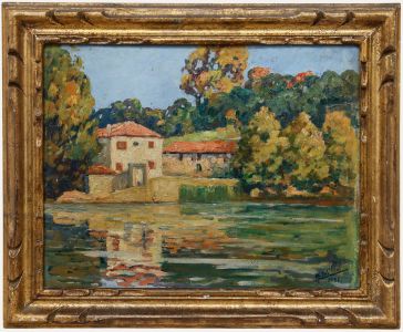 Albert Jean Williot (b.1902) - 1931 Oil, Villa on the Lake