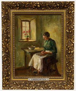 Viktor Markewitsch (1881-1932) - Framed 1929 Oil, By the Window
