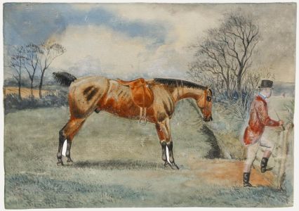 T. Walsh - 19th Century Watercolour, The Hunt Pauses