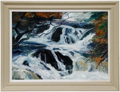 Felicity Hall - Framed Contemporary Oil, Avich Falls