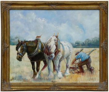 A. Holche - Framed Contemporary Oil, The Plough