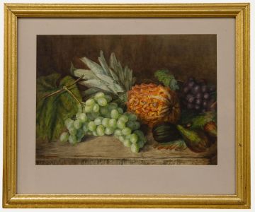 Edith Mary Cottam (1864-1942) - Framed Watercolour, Still Life with Pineapple