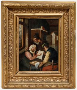 After Adriaen van Ostade (1610-1685) - 19th Century Oil, At the Astrologer's