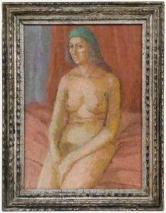 Betty Battiscombe (1916-2002) - 20th Century Oil, Nude with Green Bandana