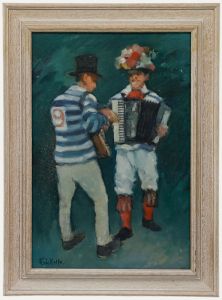 Eric Rolfe - Framed 20th Century Oil, Morris Men