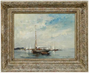 Ivan Taylor (b.1946) - Framed 20th Century Oil, Boats on the River Orwell