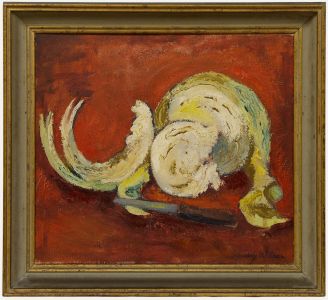Sandy Wilson (1924-2014) - Framed Mid 20th Century Oil, Cabbage & A Knife