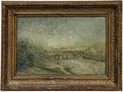 Framed Late 19th Century Oil - Pont de Bercy
