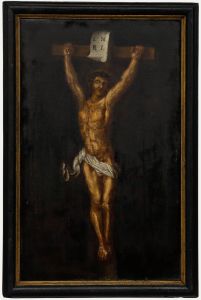 Framed 18th Century Oil - The Crucifixion