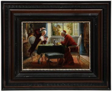 August Hermann Knoop (1856-1919) - 1919 Oil, Cardinal Playing Cards