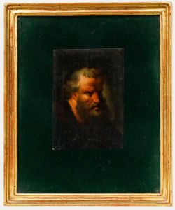 Miniature 19th Century Oil - A Stern Man