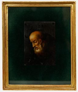 Miniature 19th Century Oil - A Pious Man