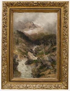Wladimir Jettel (1843-1910) - Late 19th Century Oil, Wanderers in the Mountains