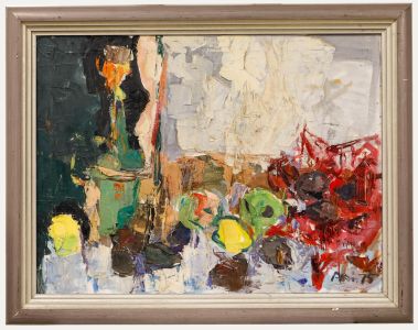 Arnold Fritz (b.1907) - Framed Oil, Still Life with Wine Bottle