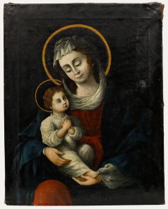 After Bartolome Esteban Murillo - 19th Century Oil, Madonna and Child