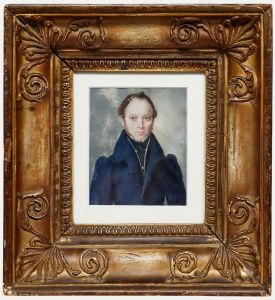Biedermeier 19th Century Gouache - Portrait of a Gentleman