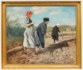 Karl Wilhelm Jacob (1887-1978) - 1944 Oil, The Harvest