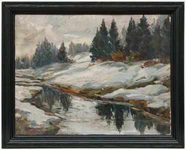 Framed Mid 20th Century Oil - White Banks