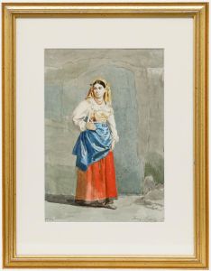 Franz Meerts - Framed Mid 19th Century Watercolour, Portrait of Cora