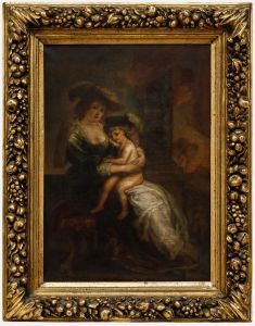 After Rubens (1577-1640) - 19th Century Oil, Hélène Fourment with her Son Frans