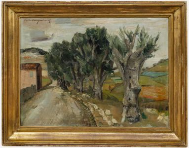 Léo Van Droogenbroek (1905-1995) - 1946 Oil, Road and Olive Trees