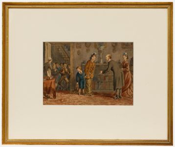 19th Century Watercolour - The New Boy
