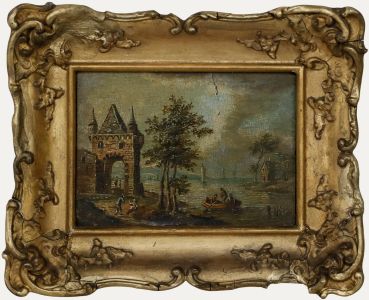 Miniature Late 19th Century Oil - Peaceful Day on the River