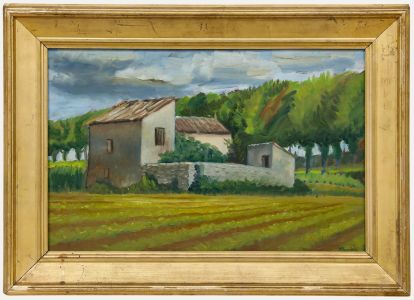 Shackle - Framed Mid 20th Century Oil, Derelict Farm Buildings