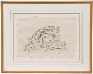 Annabel Playfair (b.1965) - Framed 20th Century Lithograph, Family of Pigs